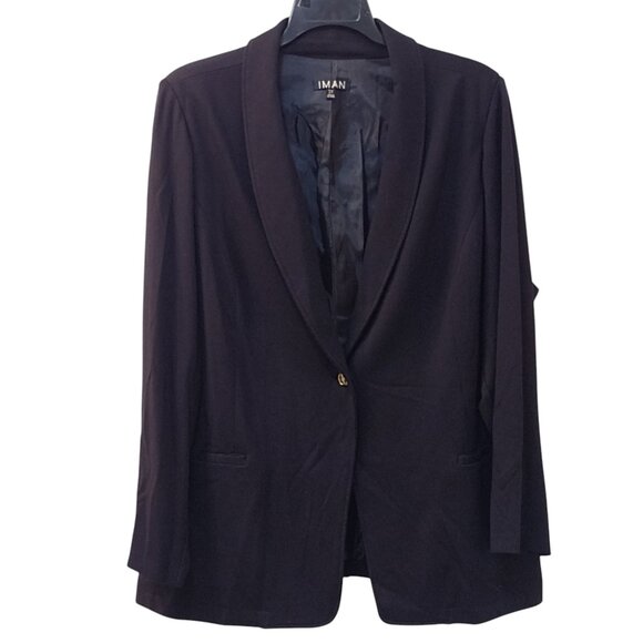 Iman Women’s Blazer, Size 2X, Black - Picture 1 of 5